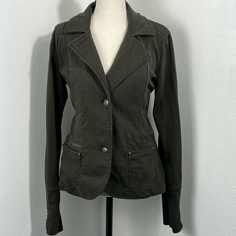 Tribal DeNime Denim Moto Button-up Jacket- Size Med